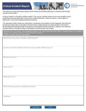 Critical Incident Analysis Report Template