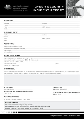 Cyber Security Incident Report Template