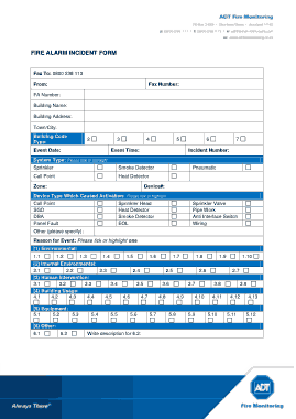 Fire Alarm Incident Report Form Template