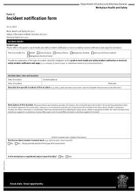 Incident Notification Report Form Template