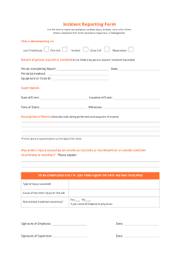 Incident Reporting Form Template
