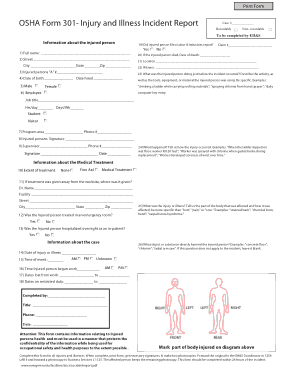 Injury and Illness Incident Report Template