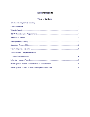 Medical Laboratory Incident Report Form Template