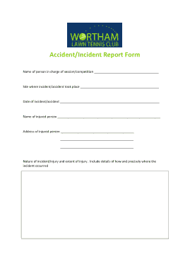 Sample Accident Incident Report Template