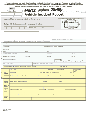 Sample Car Incident Report Template