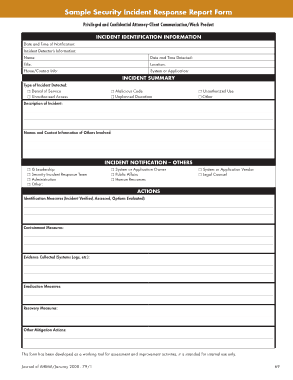 Security Incident Response Report Template
