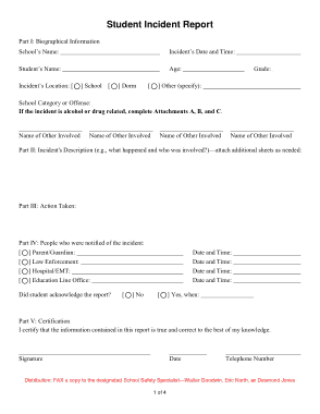 Free Download PDF Books, Student Incident Report Form Template