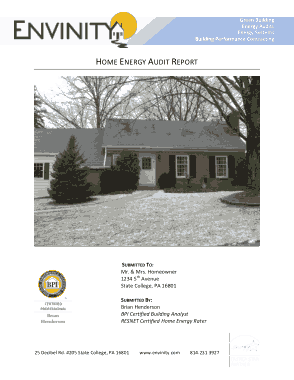 Home Energy Audit Report Template