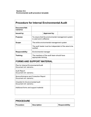 Free Download PDF Books, Internal Environmental Audit Procedure Template