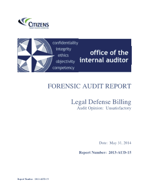 Legal Defense Billing Forensic Audit Report Template