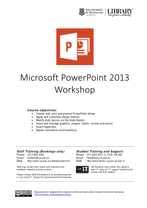Microsoft Powerpoint 2013 Workshop