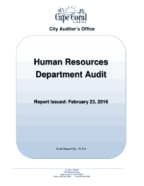Human Resources Department Audit Report Template