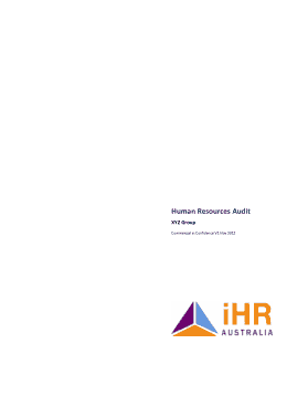 Sample Human Resources Audit Report Template