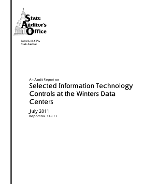 Selected Information Technology Controls Audit Report Template