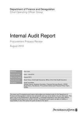 Internal Audit Report for Procurement Process Template