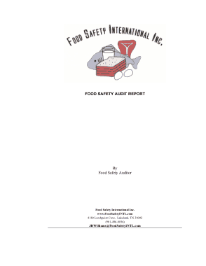 Food Safety Audit Report Template