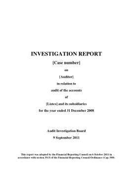 Audit Investigation Report Template