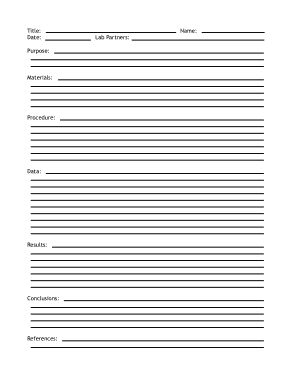 Lab Report Blank Template