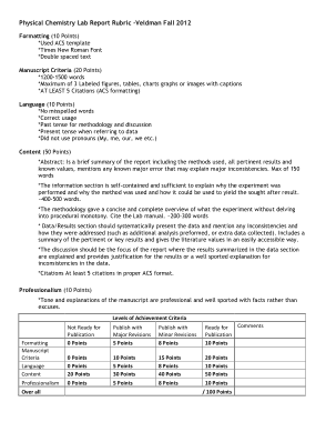 Physical Chemistry Lab Report Template