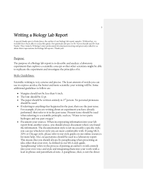Writing Biology Lab Report Template