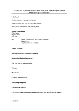 Forensic Medical Service Report Template