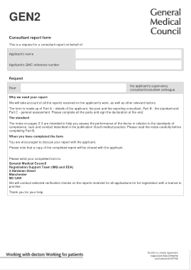 Medical Consultant Report Form Template