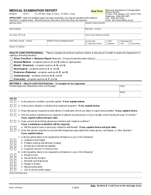 Medical Examination Report Template