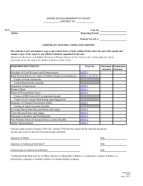 Business Operating Report Template