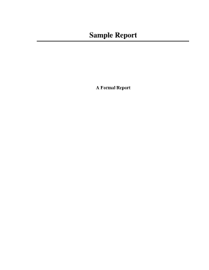 Formal Business Report Format Template