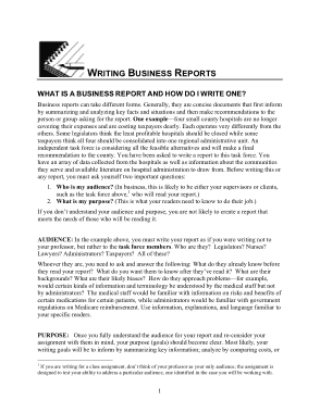 How To Write A Business Report Template
