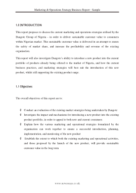 Marketing Operations Strategy Business Report Sample Template