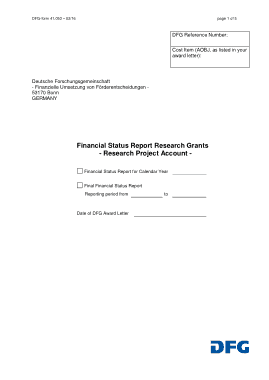 Financial Status Report Research Project Template