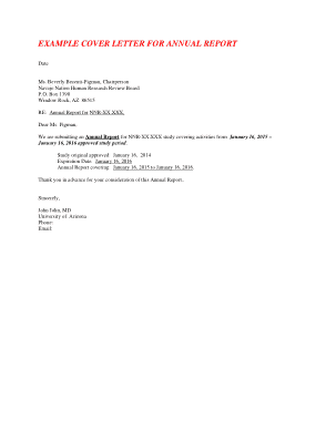 Formal Annual Report Cover Letter Template