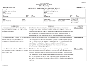 Formal Investigation Summary Report Template