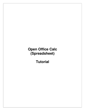 Open Office Calc Spreadsheet Tutorial