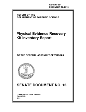 Physical Evidence Recovery kit Inventory Report Template