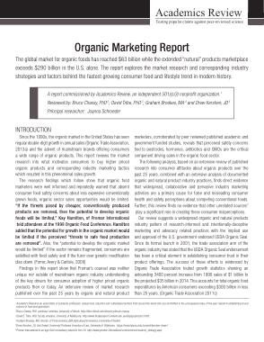 Organic Marketing Report Example Template