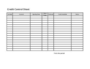 Credit Control Sheet Template