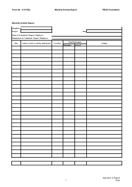 Free Download PDF Books, Monthly Activity Schedule Report Template