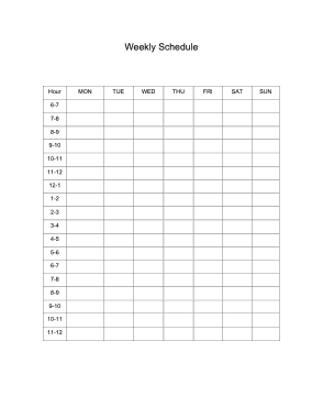 Editable Weekly Task Schedule Template
