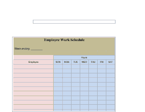 Employee Work Schedule Weekly Template