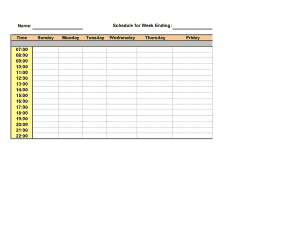 Excel Schedule Weekly Template