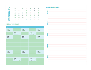 Weekly Schedule Excel Template