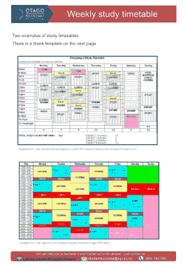 Weekly Study Timetable Schedule Template