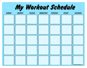 My Work Out Schedule Template