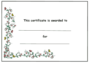 Small Butterflies and Flowers Award Certificate Template