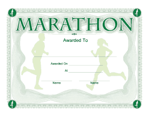 Marathon Award Certificate Template