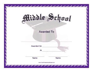 Middle School Award Certificate Template