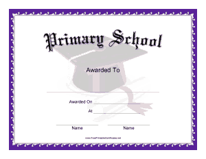 Primary School Award Certificate Template