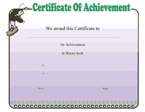 Free Download PDF Books, Hacky Sack Certificate Achievement Template